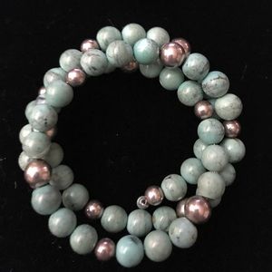 Pewter and turquoise bracelet 🌺
